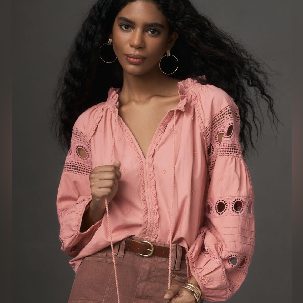 Forever That Girl Long-Sleeve V-Neck Peasant Blouse - Picture 6 of 11